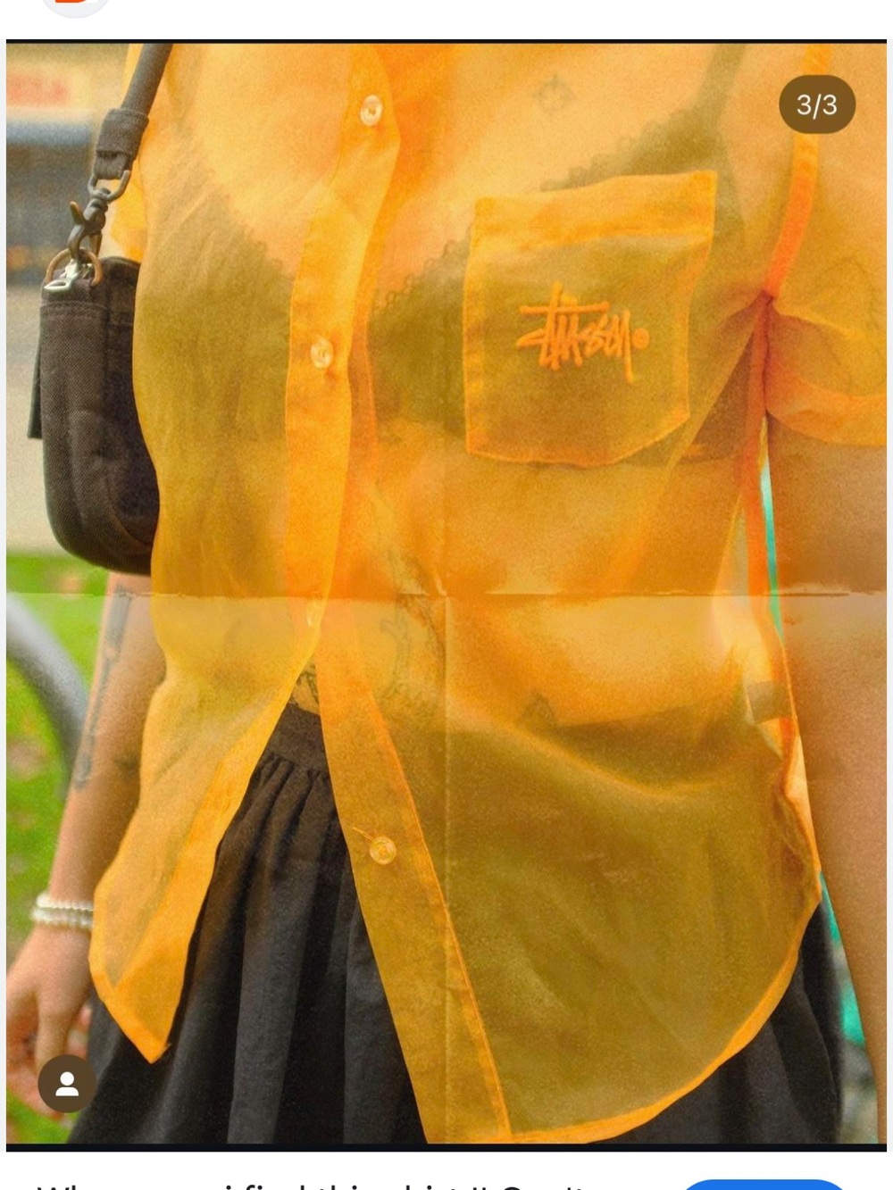 Stussy sheer shirt